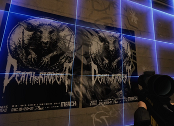 Death by Rhodent poster on Las Vegas arena