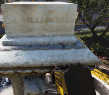 The sculptor's name on the Monaco fountain
